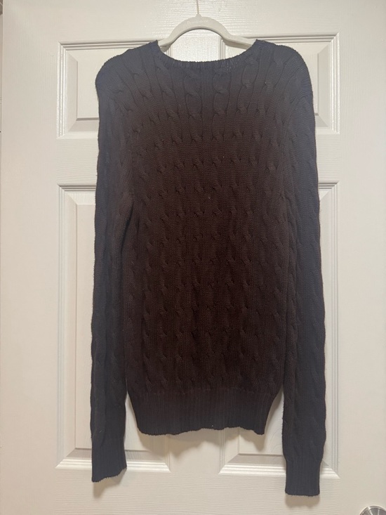 Ralph Lauren Dark Brown Cable-Knit Crewneck Sweater - Picture 9 of 15